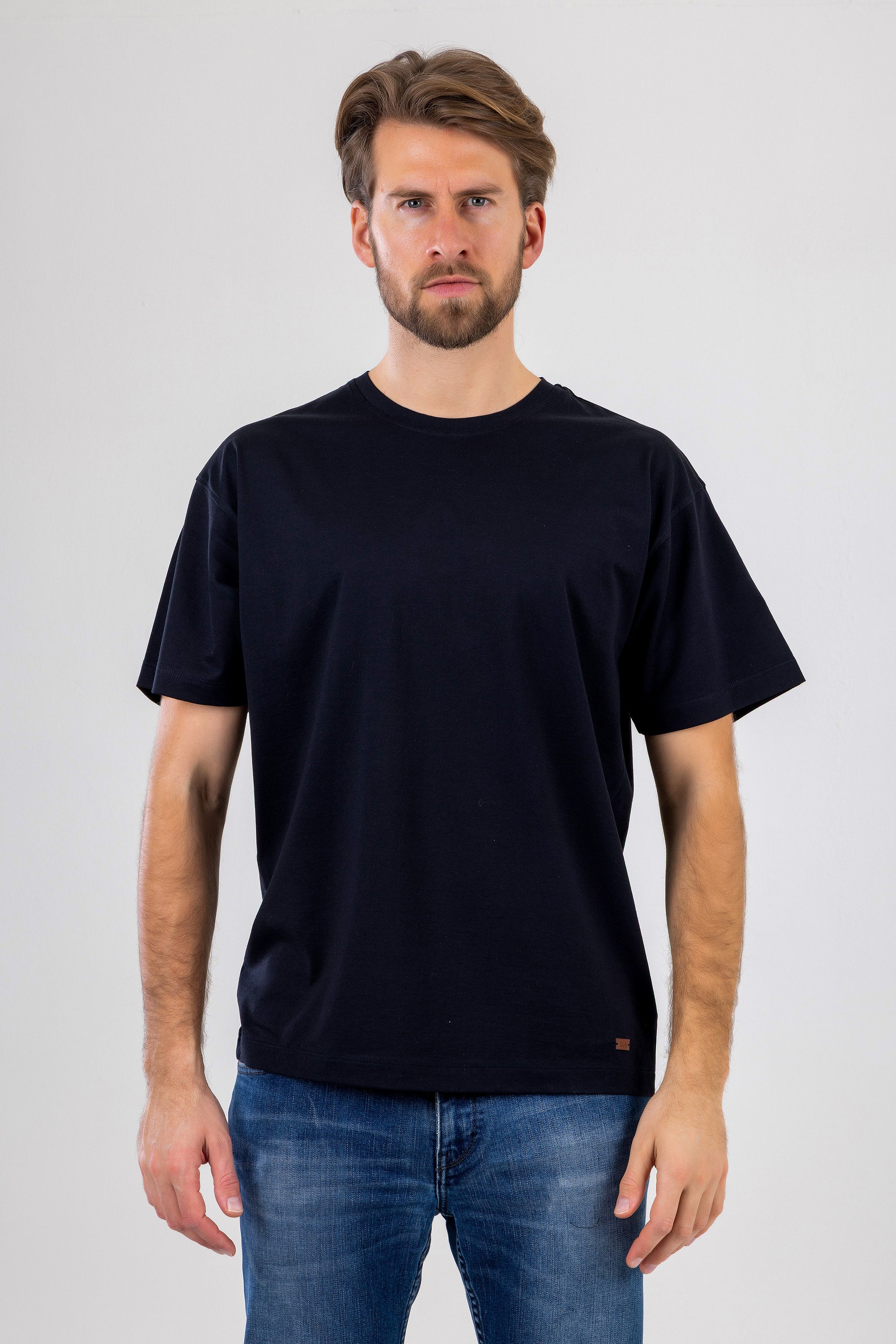 ROBERT Oversized Siyah Pamuklu Tişört