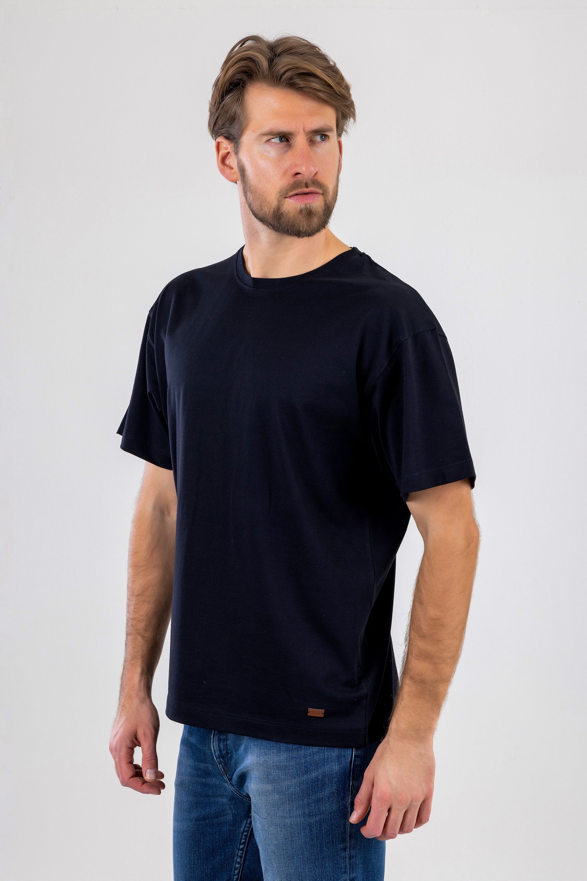 ROBERT Oversized Siyah Pamuklu Tişört