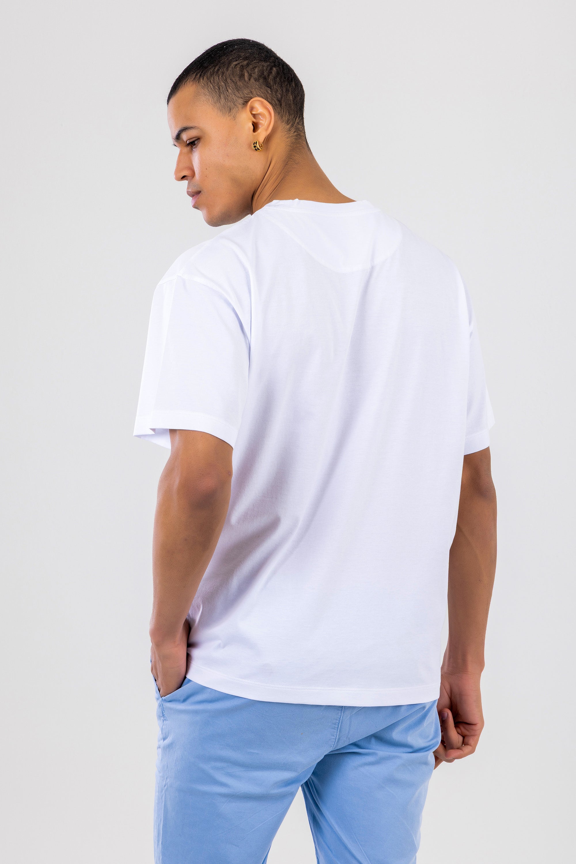 ROBERT Oversized Beyaz Pamuklu Tişört