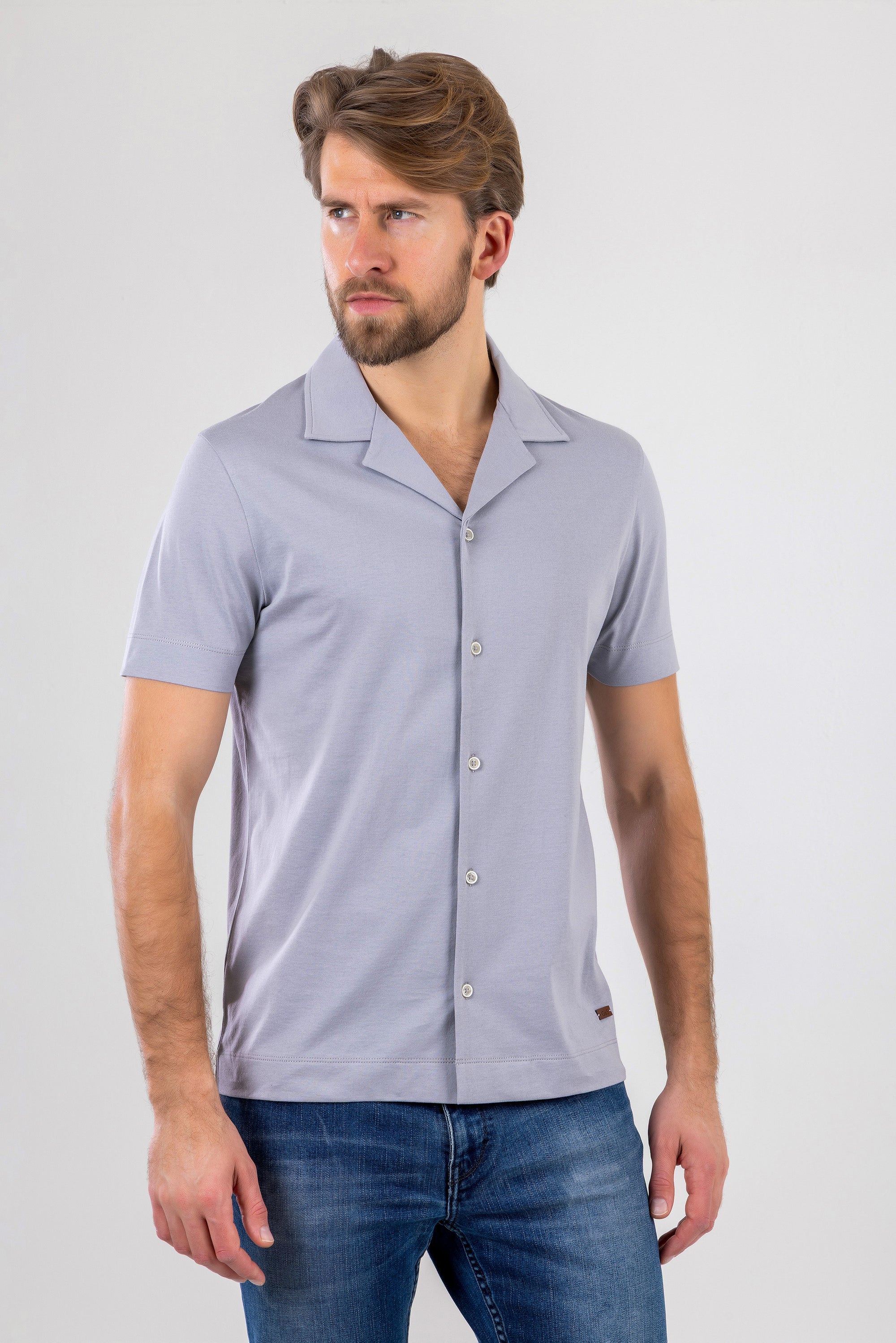 SAMUEL Classic Gray Knitted Cotton Shirt