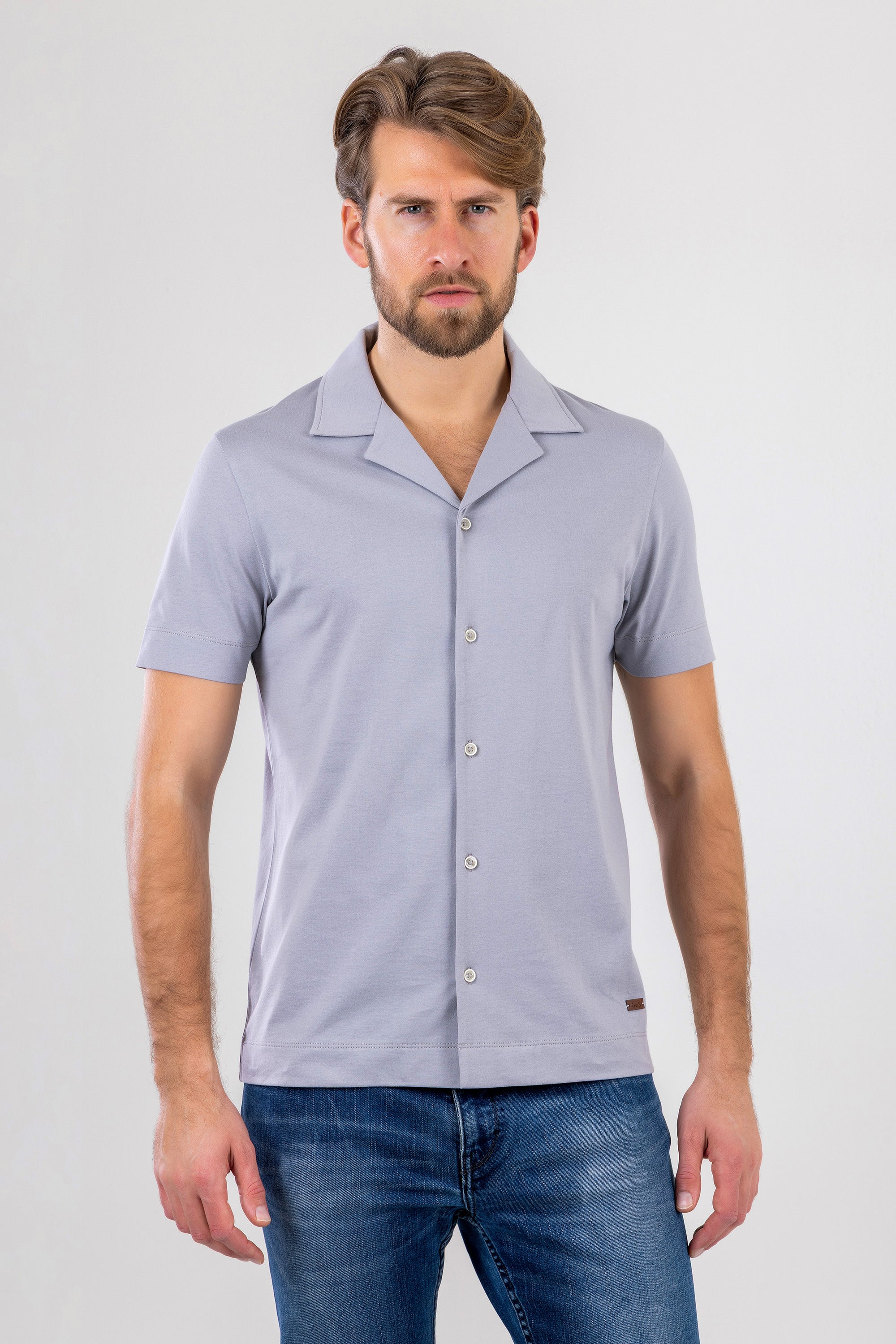 SAMUEL Classic Gray Knitted Cotton Shirt