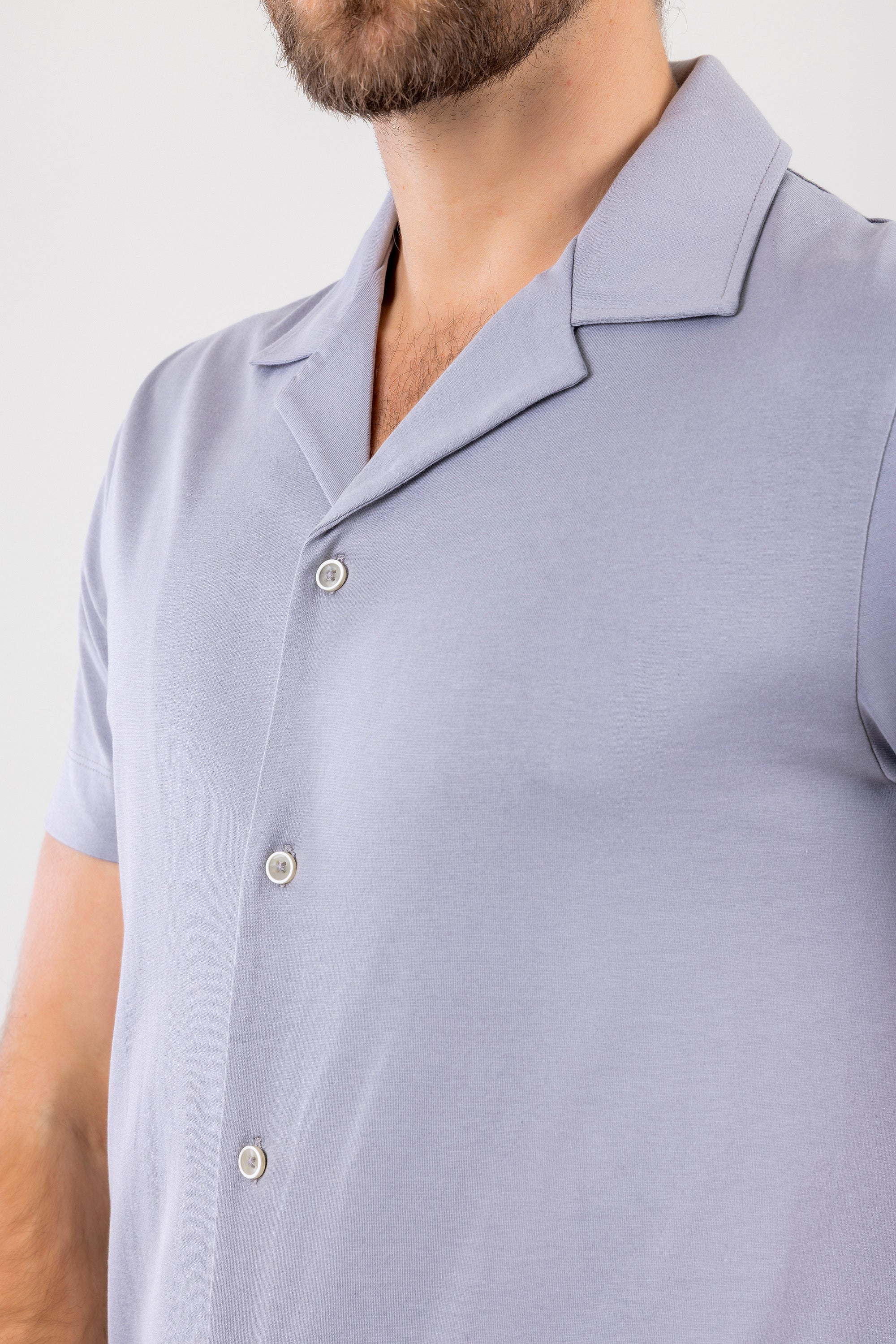 SAMUEL Classic Gray Knitted Cotton Shirt