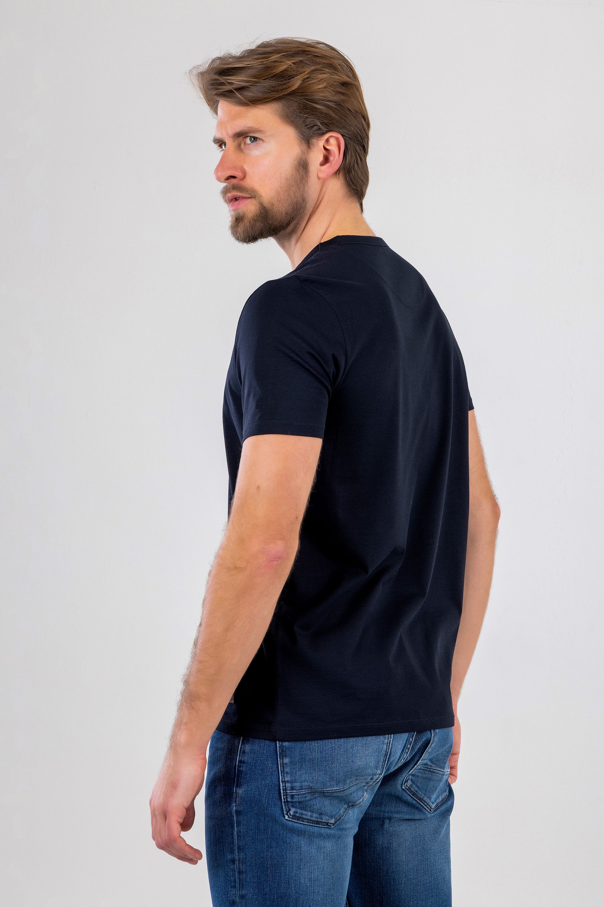GARY Pure Black Cotton T-Shirt