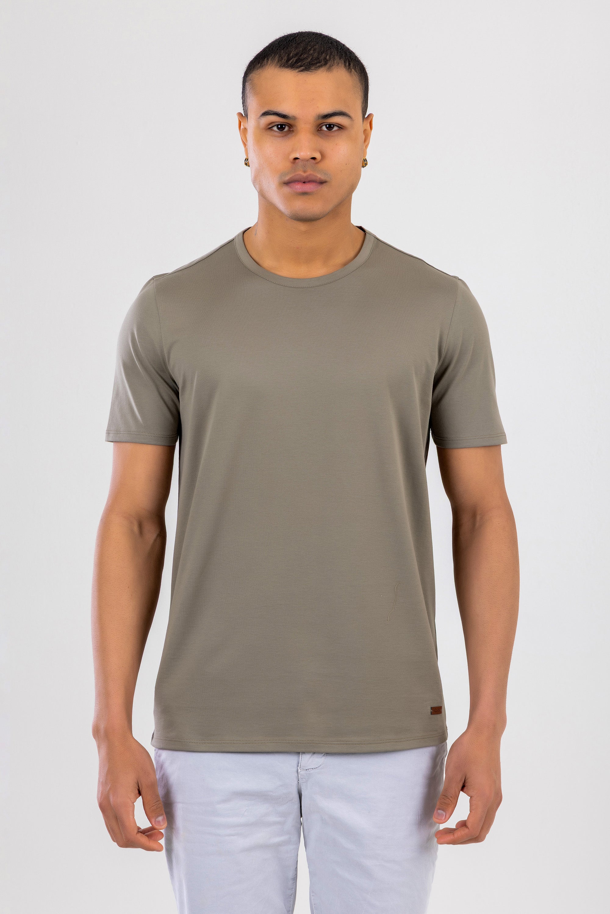GARY Olive Green Cotton T-Shirt