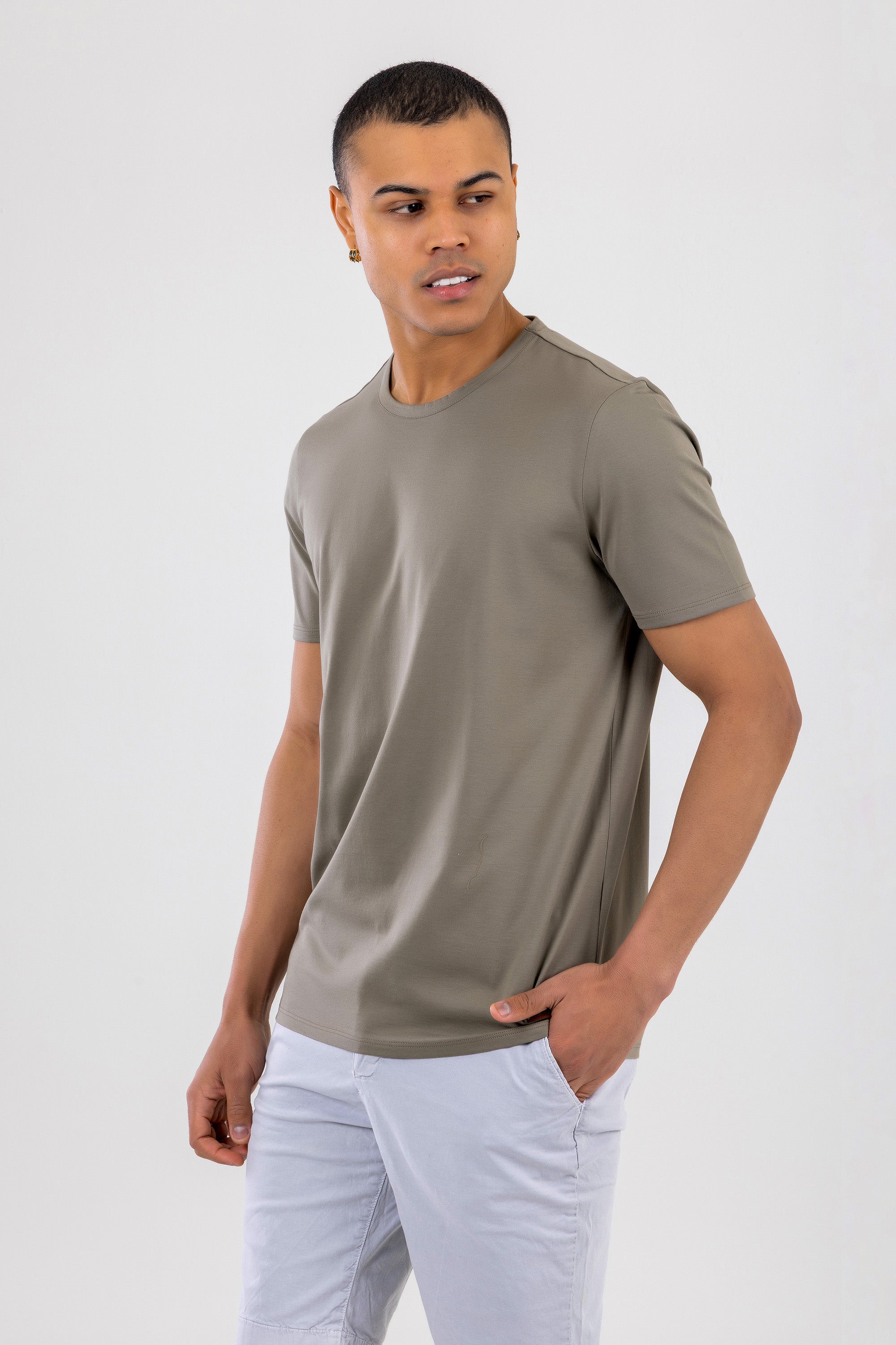 GARY Olive Green Cotton T-Shirt