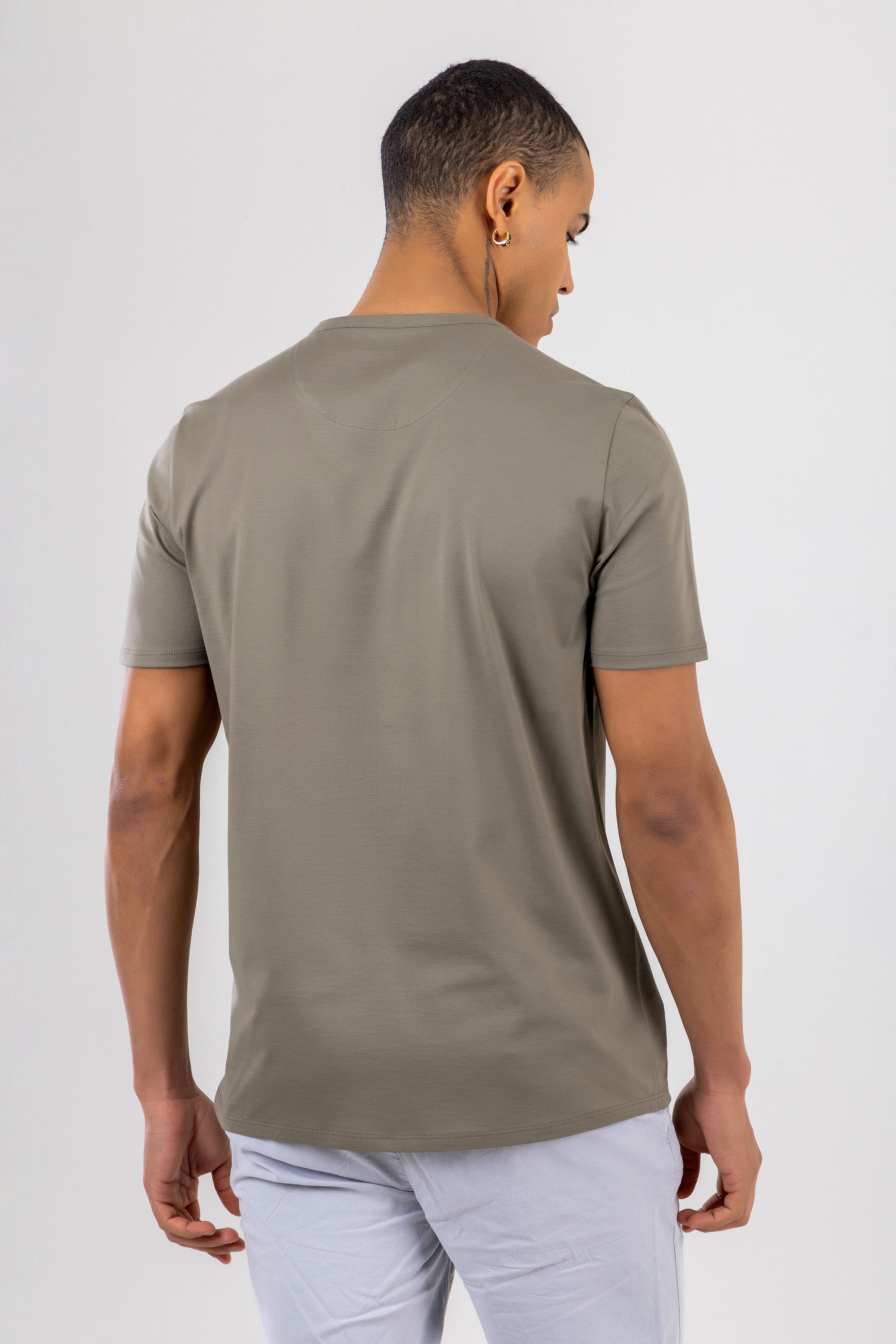 GARY Olive Green Cotton T-Shirt